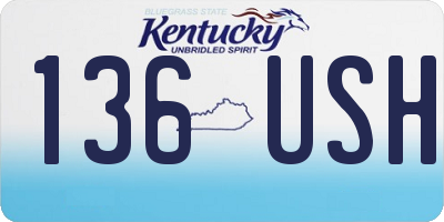 KY license plate 136USH