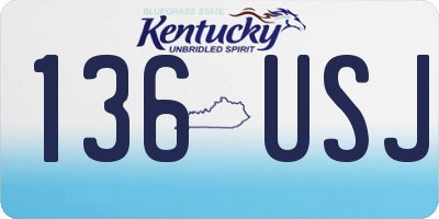 KY license plate 136USJ