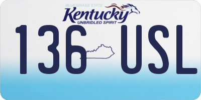 KY license plate 136USL