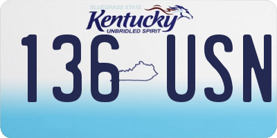 KY license plate 136USN