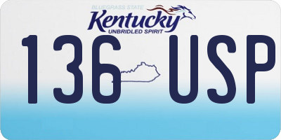 KY license plate 136USP