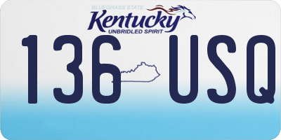 KY license plate 136USQ