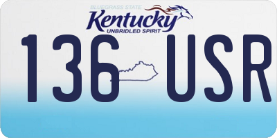 KY license plate 136USR