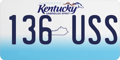 KY license plate 136USS