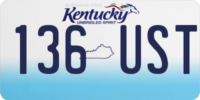 KY license plate 136UST