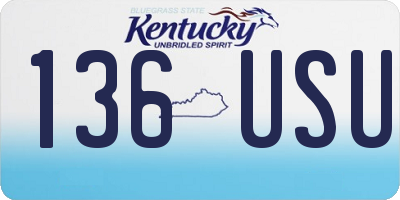 KY license plate 136USU