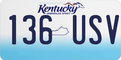 KY license plate 136USV