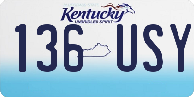 KY license plate 136USY