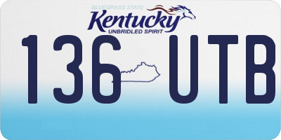 KY license plate 136UTB