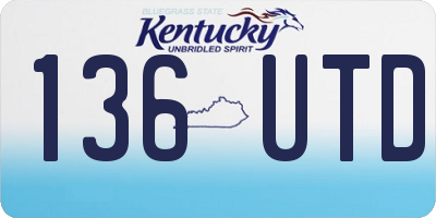 KY license plate 136UTD