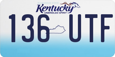 KY license plate 136UTF