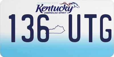 KY license plate 136UTG