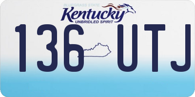 KY license plate 136UTJ