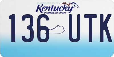 KY license plate 136UTK