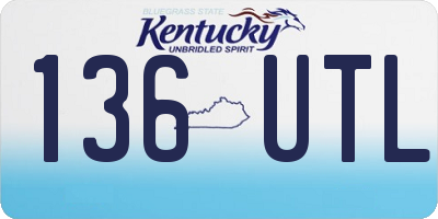 KY license plate 136UTL
