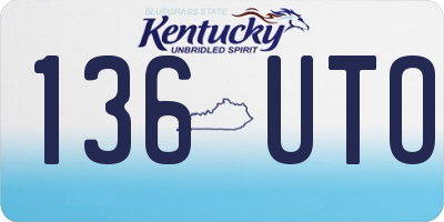 KY license plate 136UTO