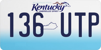 KY license plate 136UTP