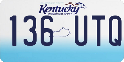KY license plate 136UTQ