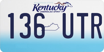 KY license plate 136UTR