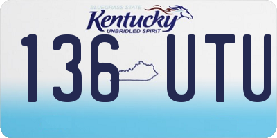 KY license plate 136UTU