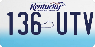 KY license plate 136UTV