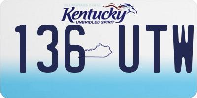 KY license plate 136UTW