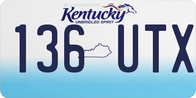 KY license plate 136UTX