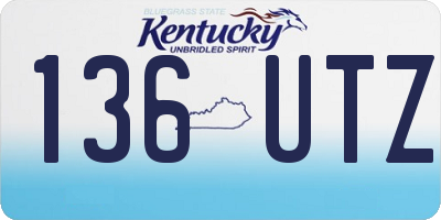 KY license plate 136UTZ