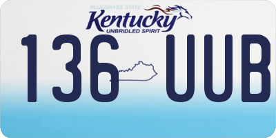 KY license plate 136UUB