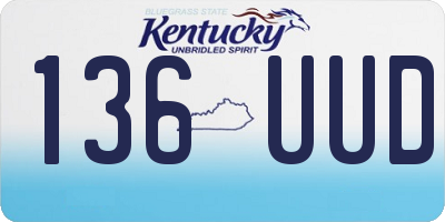 KY license plate 136UUD