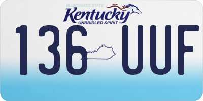 KY license plate 136UUF