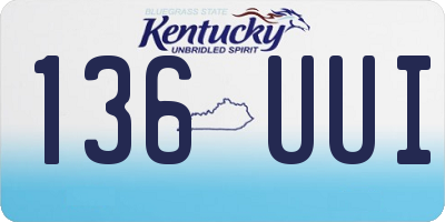 KY license plate 136UUI