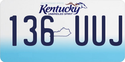 KY license plate 136UUJ