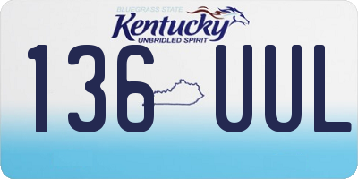 KY license plate 136UUL