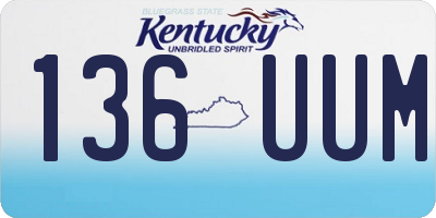 KY license plate 136UUM