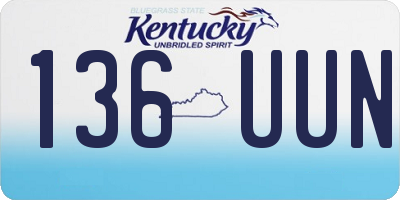 KY license plate 136UUN