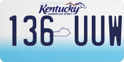 KY license plate 136UUW