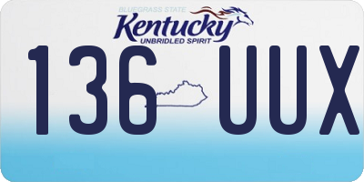 KY license plate 136UUX