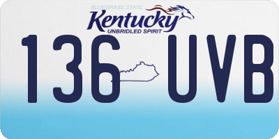 KY license plate 136UVB