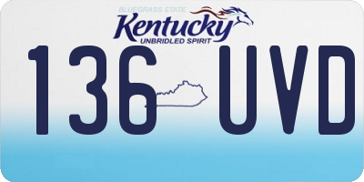 KY license plate 136UVD