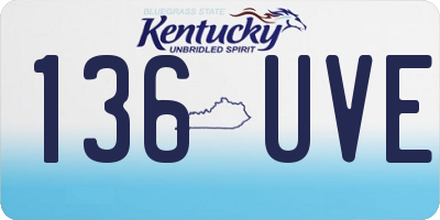 KY license plate 136UVE