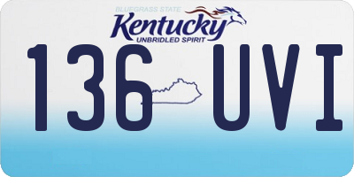 KY license plate 136UVI