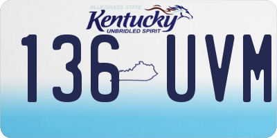 KY license plate 136UVM