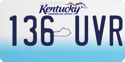 KY license plate 136UVR
