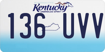 KY license plate 136UVV