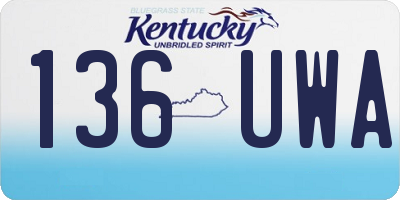 KY license plate 136UWA