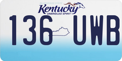 KY license plate 136UWB