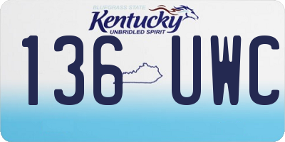 KY license plate 136UWC