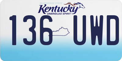 KY license plate 136UWD