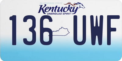 KY license plate 136UWF